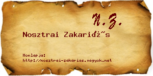 Nosztrai Zakariás névjegykártya
